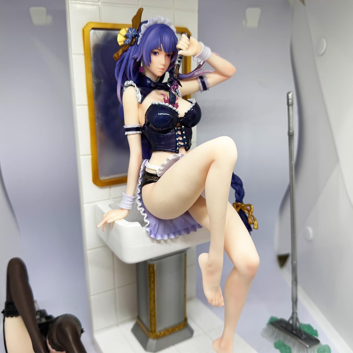 G-I Raiden Shogun Figure 1/6 Beelzebul Maid's Outfit 12.6IN Game Character PVC Anime Model Toy with Replacement arms and Legs