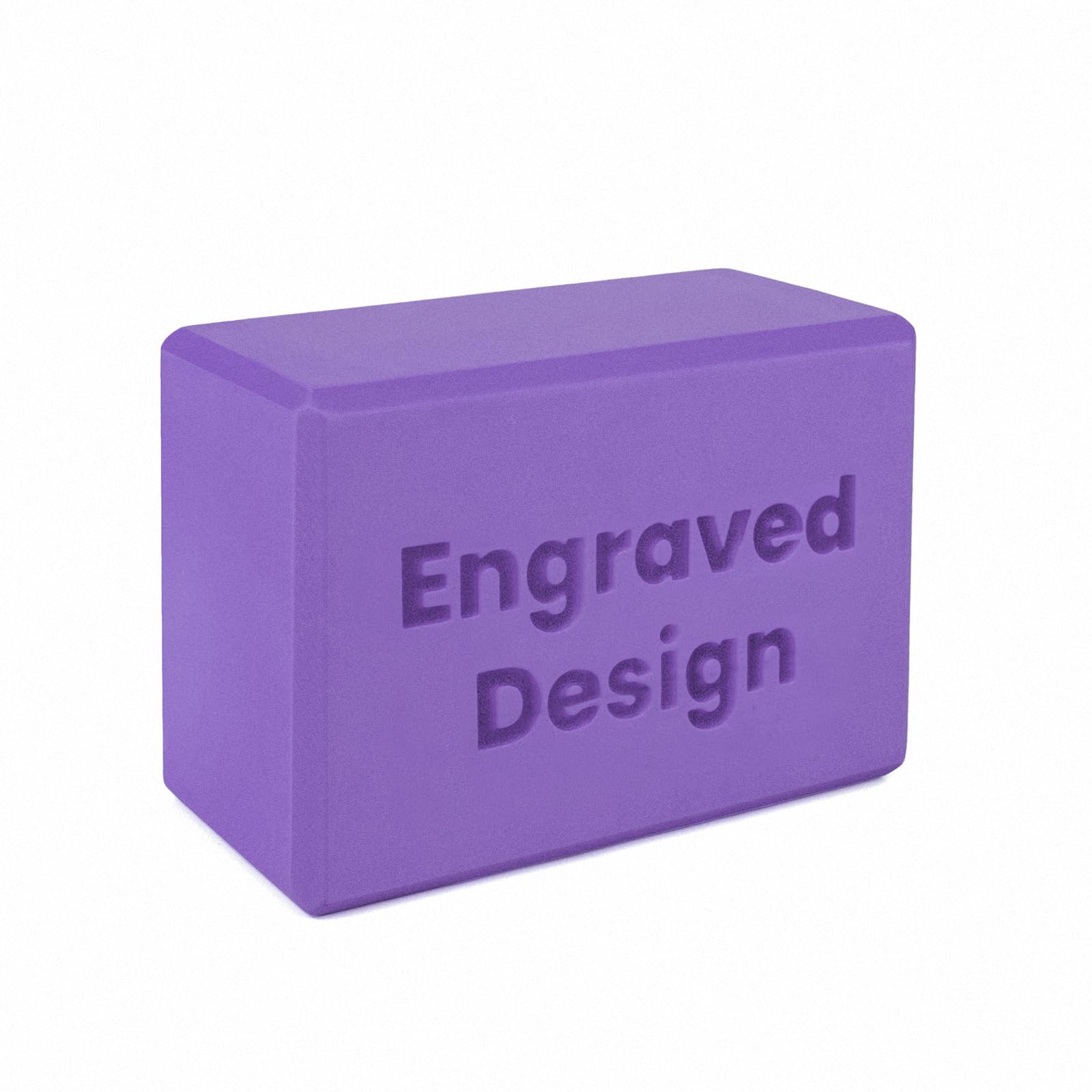 Muka Customize Purple Yoga Block, Engraving Skidproof Surface EVA Foam Balance Yoga Brick- 9x6x4 Inch