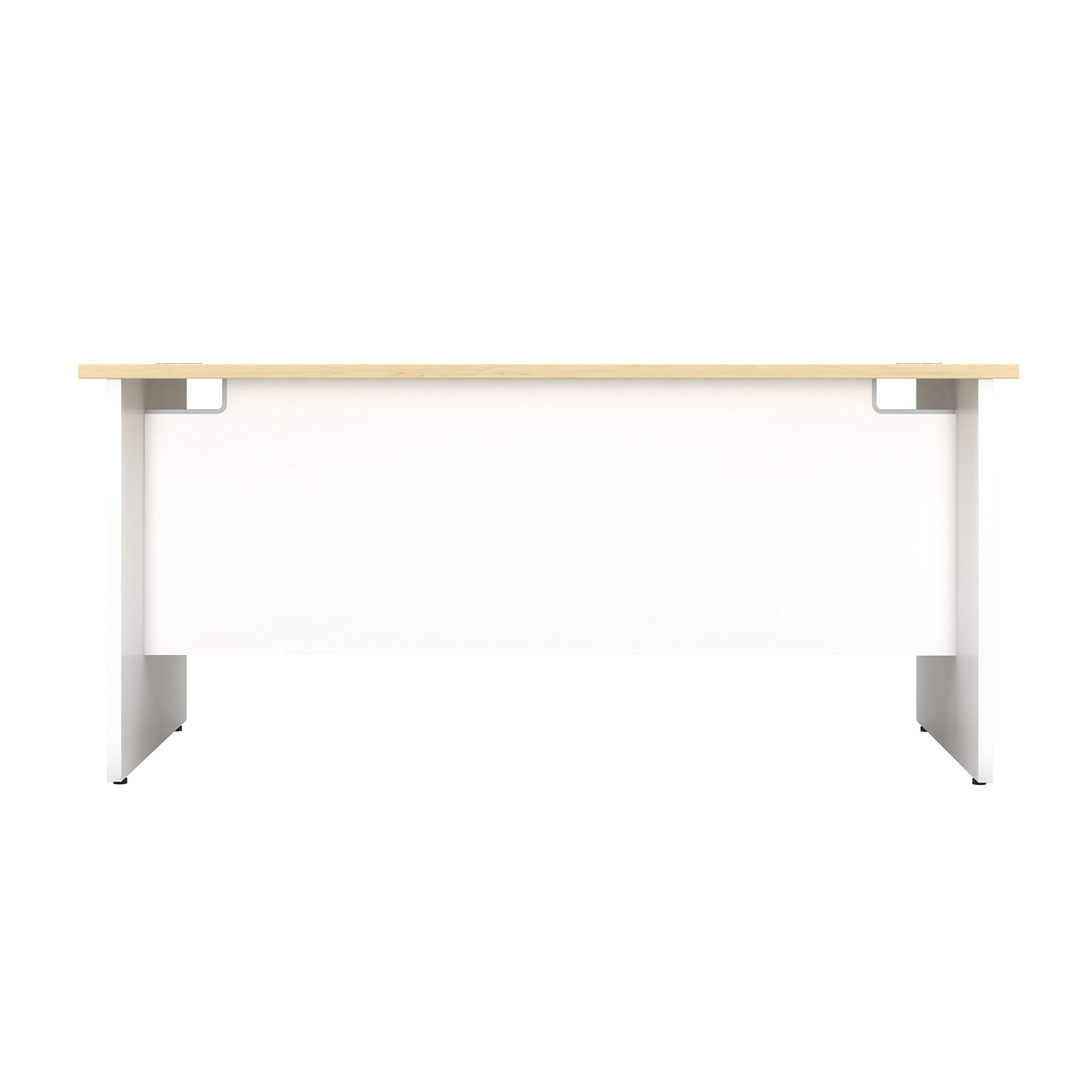 Office Hippo Panel Desk with 2 Mobile Storage Including Filing Drawer, A4, Foolscap, Engineered Wood, Beech, 160 x 80 x 73 cm