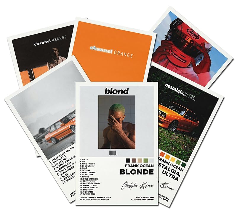Amazon.com: Bkioqoh Juego de 6 pósteres de lienzo – Frank Ocean
