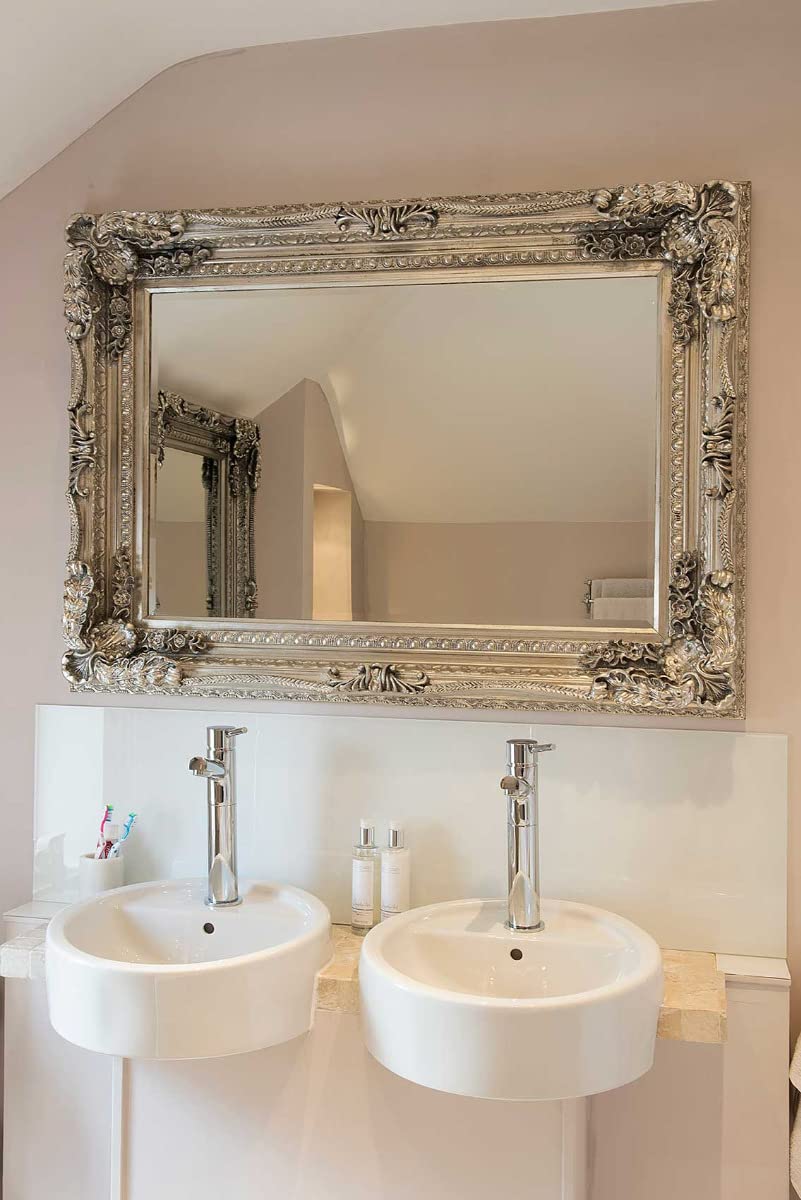 Mirroroutlet Silver Milton Manor Large Antique Style Big Wall Mirror 4Ft X 3Ft 120Cm X 90Cm