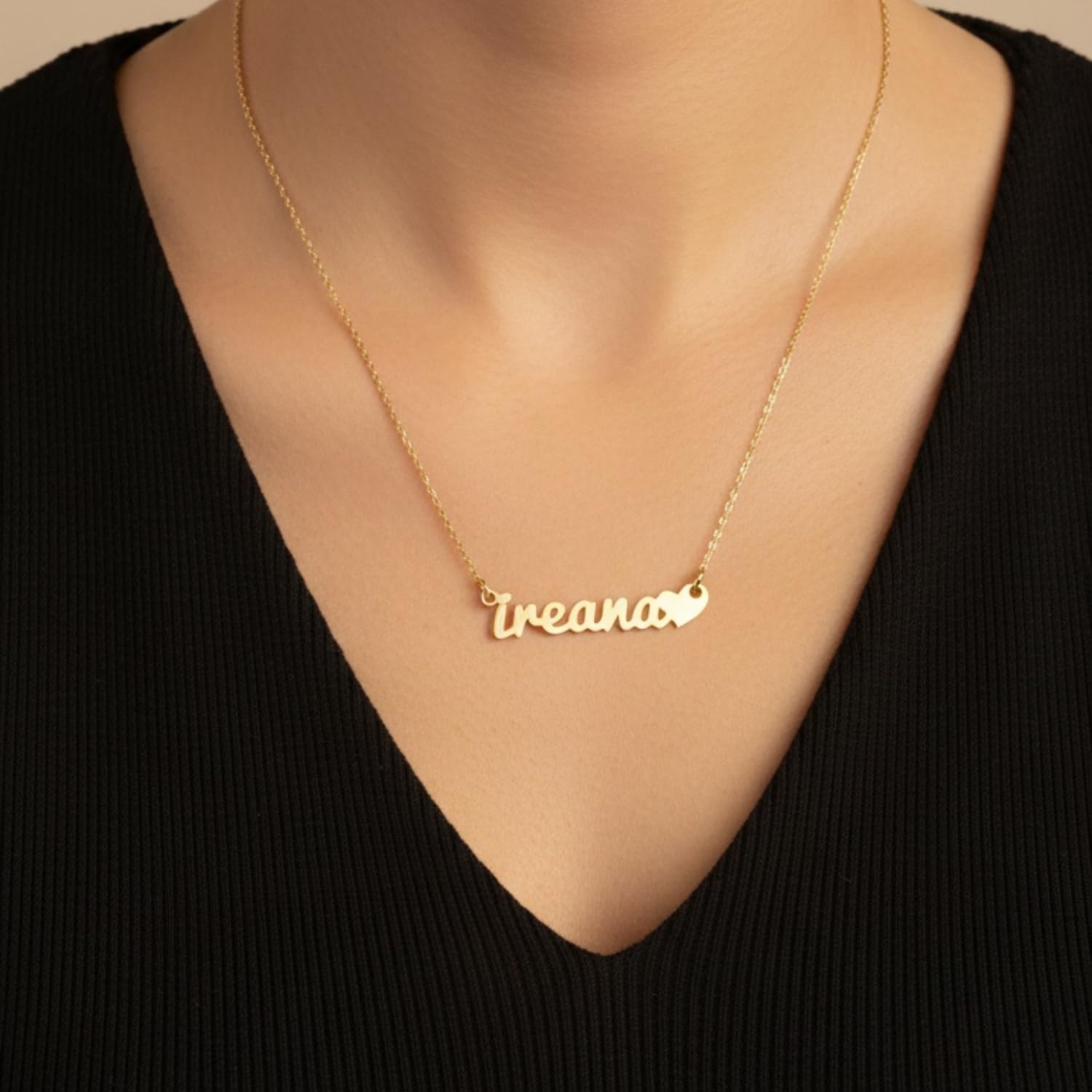 Collar con Nombre Personalizado en Plata de Ley 925 | Joya Artesanal Hecha en España | Regalo para Mamá, Abuelas y Amigas (Love Oro)