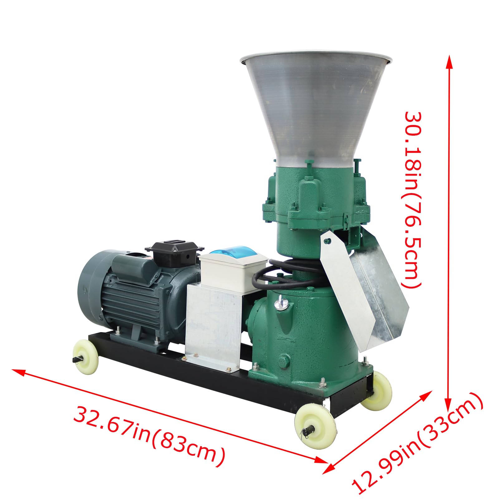 INTSUPERMAI 6mm Animal Pellet Feed Mill Machine with 3 Head Rollers Animal Food Maker Feed Granulator Machine Pellet Mill Machine for Fish Chicken Duck Rabbit 220V 200KG/H
