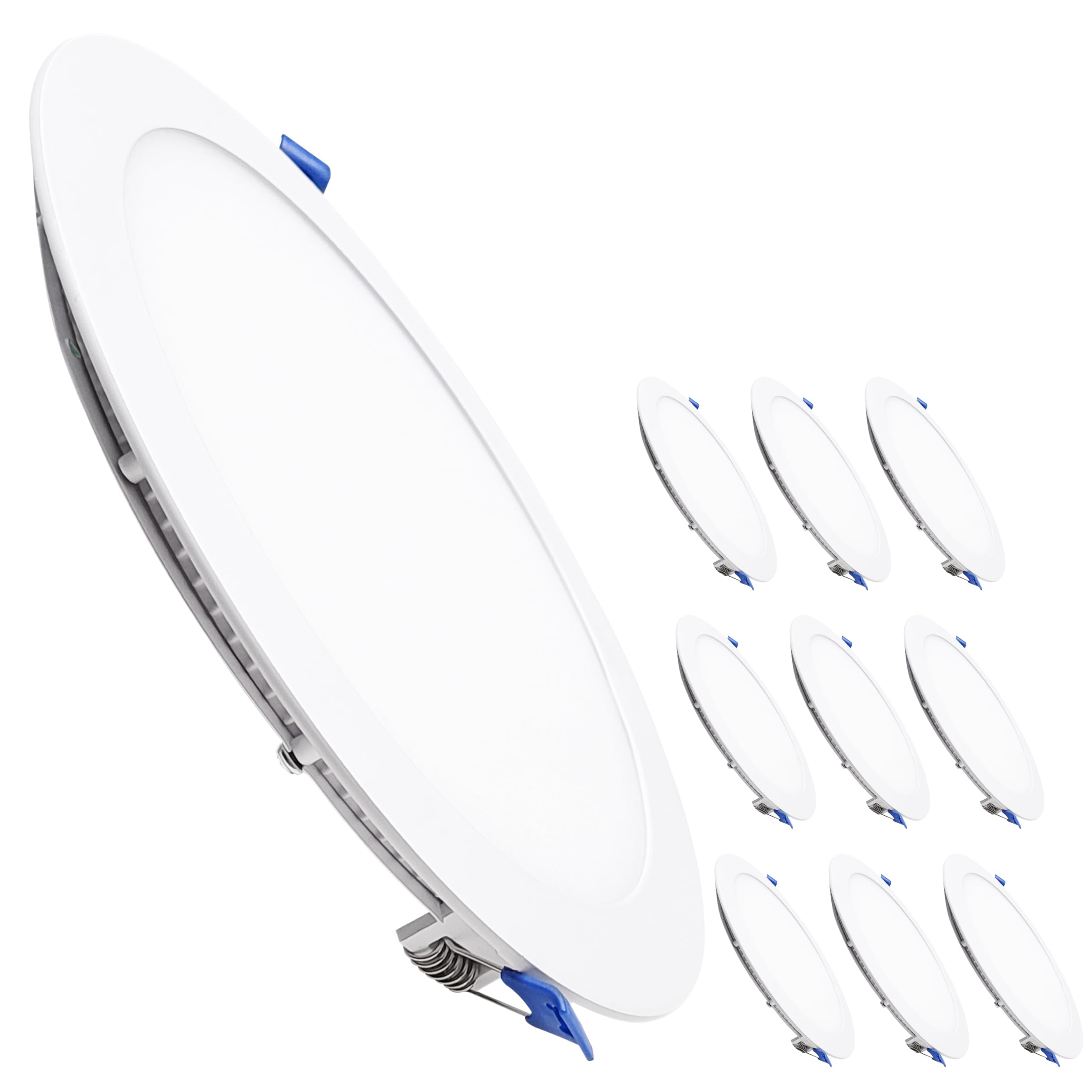 LED ATOMANT Pack 10X Panel Downlight D Round Flat, Aluminium, Cold White (6500K)