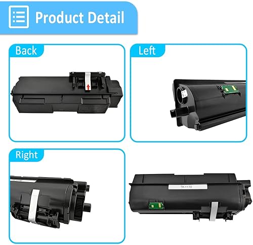 Miniatura 4 de Compatible TK1172 TK-1172 TK 1172 Cartucho de tóner negro 7200 páginas para impresoras láser Kyocera ECOSYS M2040dn M2540dn M2540dw M2640idw (negro