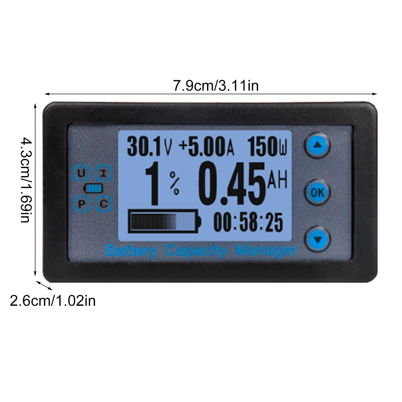 Display LCD Voltmetro Amperometro Tester Batteria 8-120V 0-500A Multimetro con Shunt Batteria Auto Coulometro Rilevatore Tester