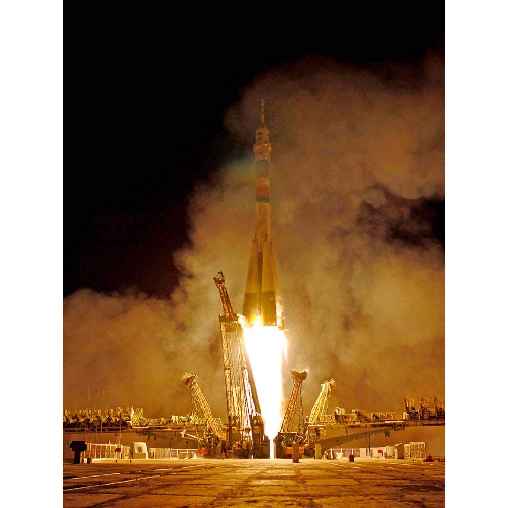 Wee Blue Coo Space Photography Rocket Launch Soviet Soyuz Take Off Blast Ussr Art Print Poster Wall Decor 12X16 Inch