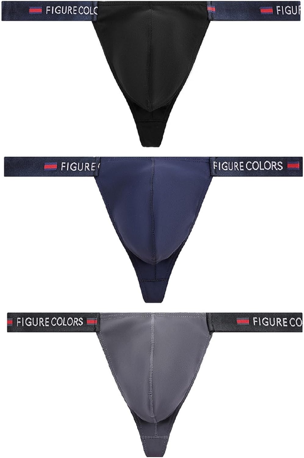 Men's Letter-Band Thong Nylon Low-Rise G-string Soft 3 Pack