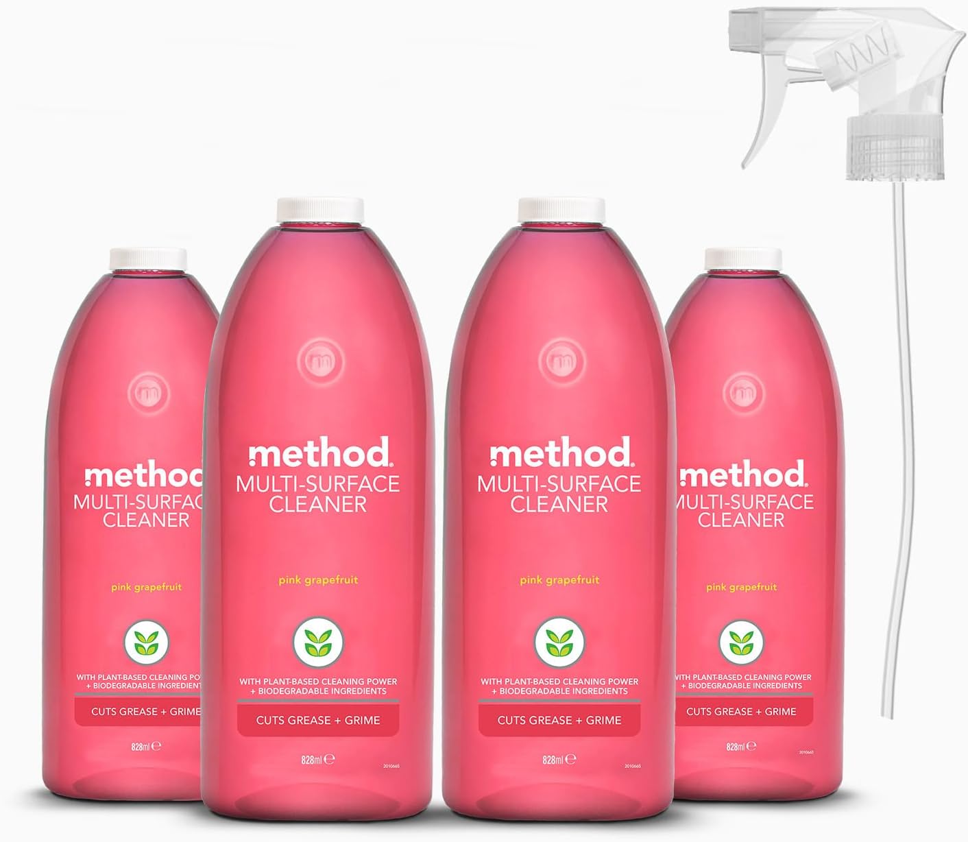 Method MultiSurface Cleaner Spray, Pink Grapefruit, 828ml (Pack of 4