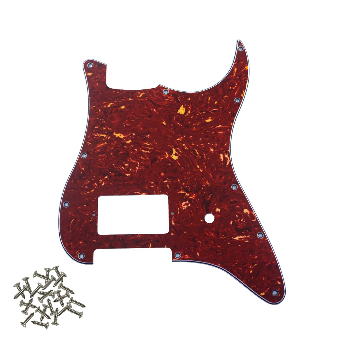 SHENGSUI Vintage Tortoise Pro 11 Holes ST Strat One Covered Humbucker Guitar Pickguard for USA/Mexico FD Tom Delonge Strat Style Electric Guitar