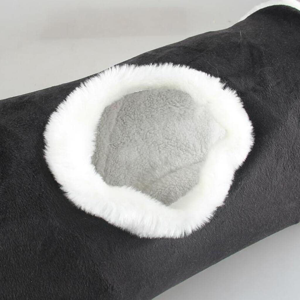 Milageto Cat Tunnel Tubo de Peluche Colapsible Juguete para Mascotas con Ventana para Gatos Gatitos Cachorros Y Conejos Apto para Entretenimiento Y Ejercicios, Gato Negro