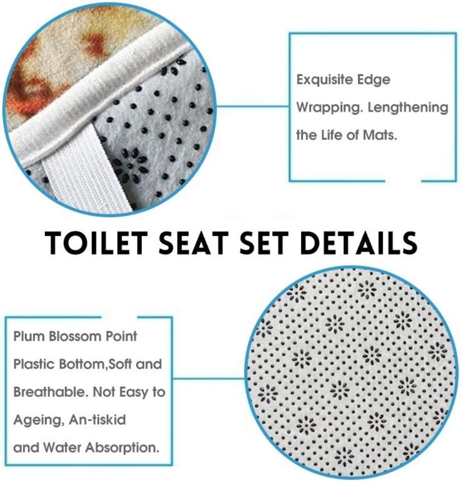 4 Pcs Happy Thanksgiving Shower Curtain Sets with Non-Slip Rug, Toilet Lid Cover and Bath Mat, Maple Leaf Shower Curtain with 12 Hooks Christmas Bathroom Sets Decorations