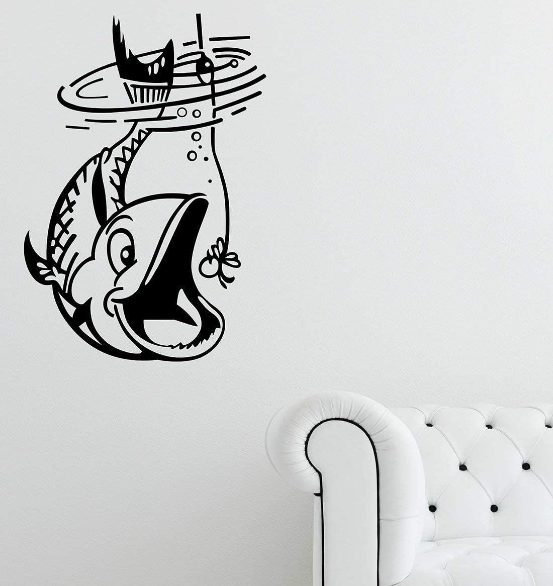 ISEE 360® Fishing Hunting Wall Sticker for Home Living Kids Bedroom Decor Vinyl Decal L X H 50 X 70 Cms