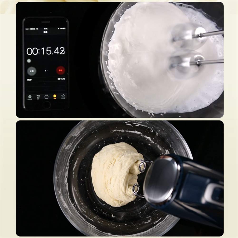 Frusta a Mano elettrica Professionale da 300 W Frusta a Mano Potente a 10 velocità per Cottura da Cucina, Uova, fruste e Ganci per Impasto, Blu