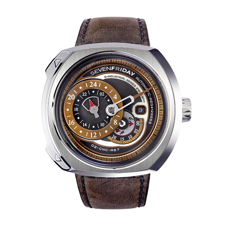 Q-Series Automatic Brown and Grey Dial Men's Watch Q2/01
