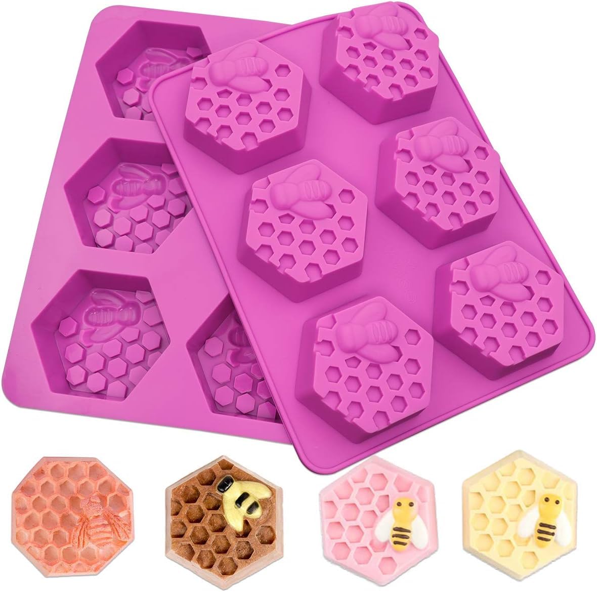 Undy Honey Bee Soap Mould Silicone Soap Mould for Soap Making Beehive Shape Mould for for 50-60 Grams Grams (Honey Bee Hexagon Shape Pack 1)-image-34