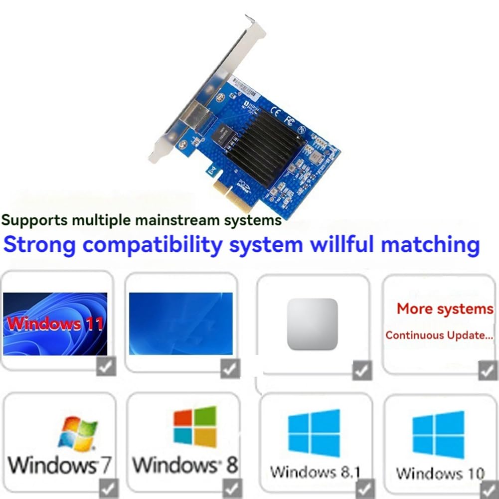Scheda di rete PCI-E PCI-E X4 Adattatore per scheda di rete Gigabit 10G a porta AQC107 Ethernet NIC per desktop