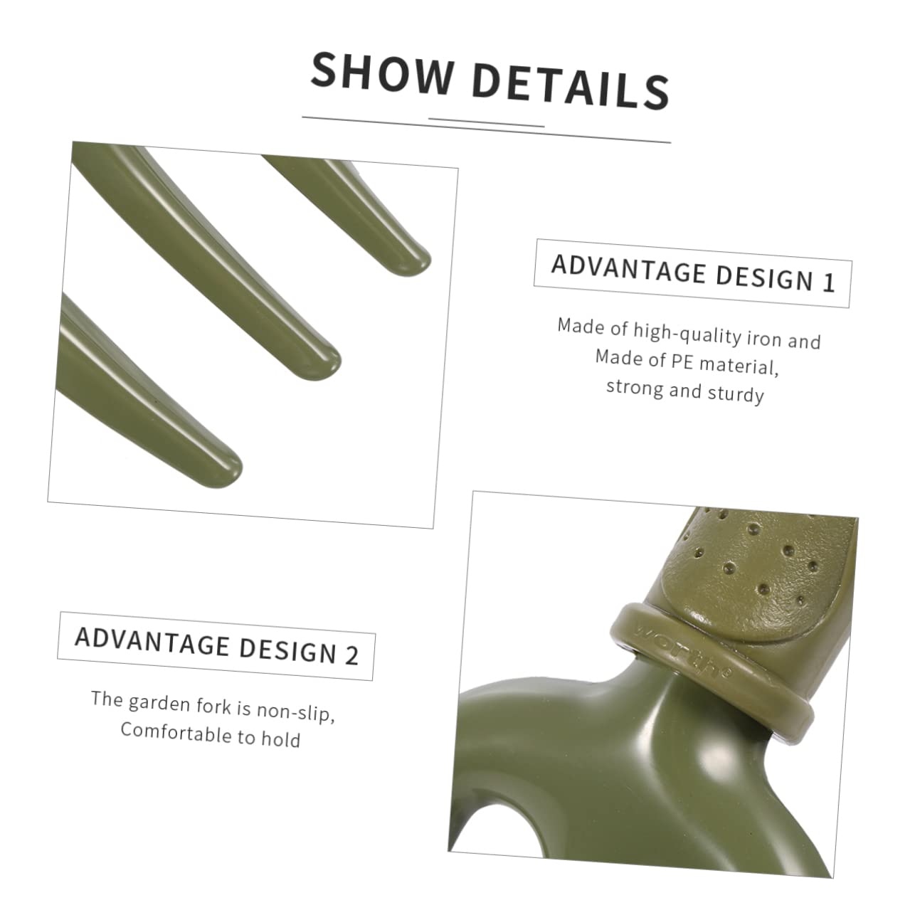 balacoo 2pcs Gardening Fork Hand Fork for Weeding Planting Small Rake Sturdy Iron Pe Tool Comfortable Wooden Handle for Garden