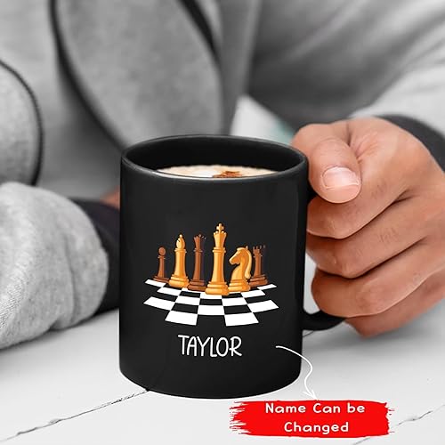 Miniatura 2 de Taza de café de ajedrez, regalos personalizados de cerámica para jugar ajedrez, tazas de jugador de ajedrez con nombre personalizado, regalos para