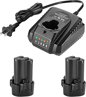 2Pack 10.8Volt 3.6A Li-Ion Battery for Makita BL1015 Battery BL1013 BL1014 194551-4 194550-6 195332-9 DF030D DF330D TD090D Makit 10.8V Batteries + 1Pack 10.8V Makita Battery Charger