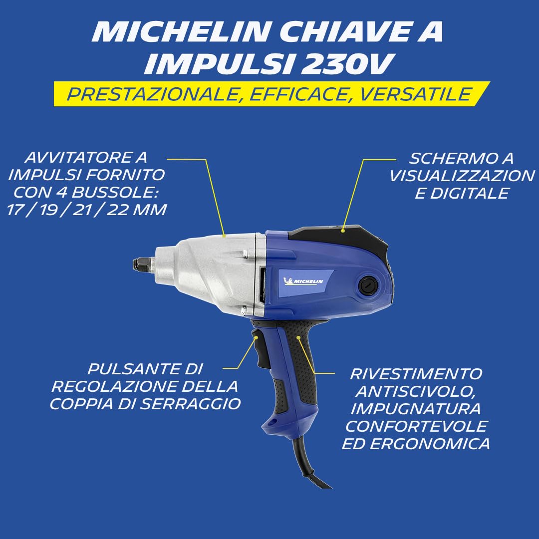 MICHELIN Pistola smonta ruota 230 V avvitatore elettrico ad impulsi