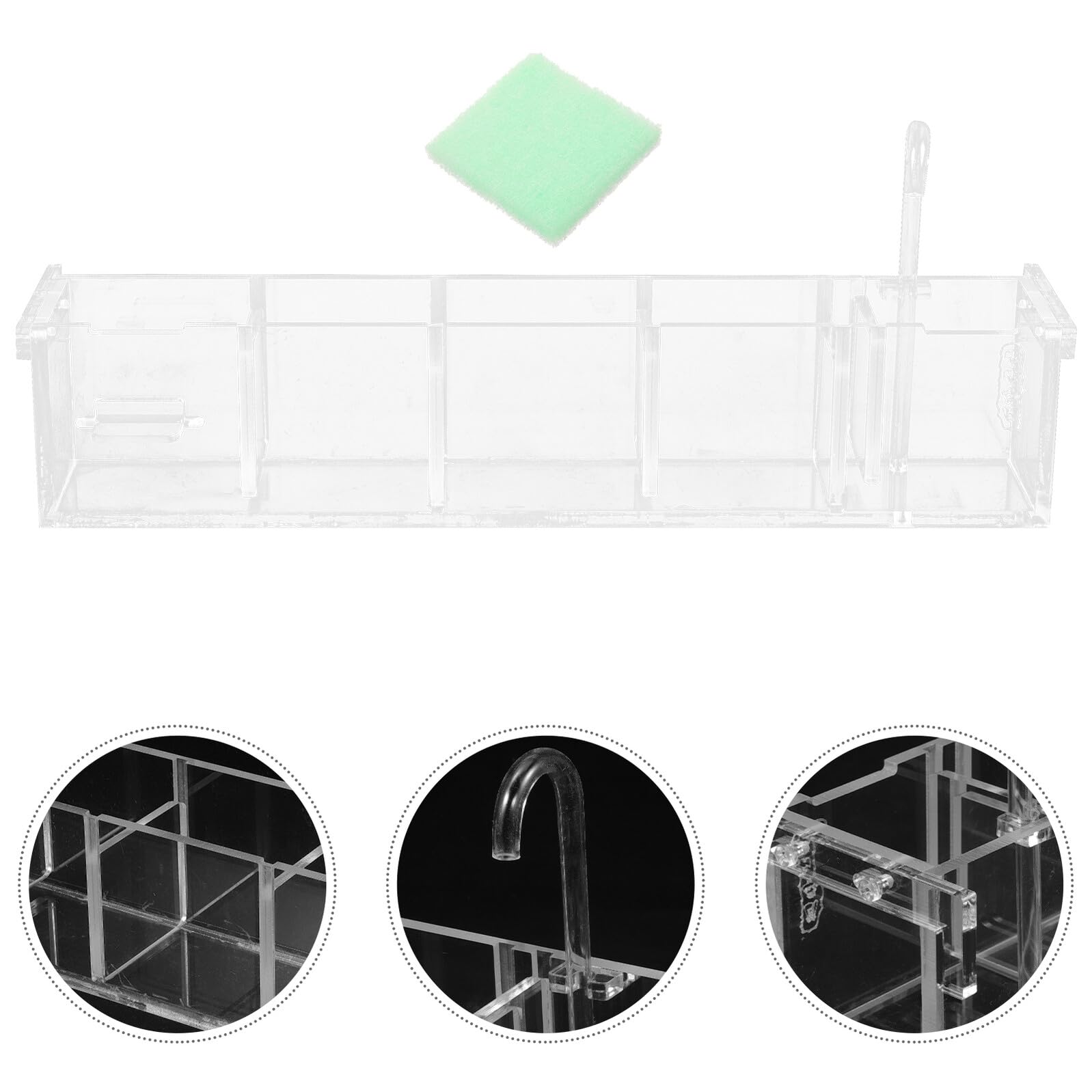 DOITOOL Transparente Aquarium Filter Kasten aus Acryl Multifunktionaler Hängefilterkasten mit Schneller Schadstoffentfernung Einfache Struktur für Heim Aquarien und Fischbecken