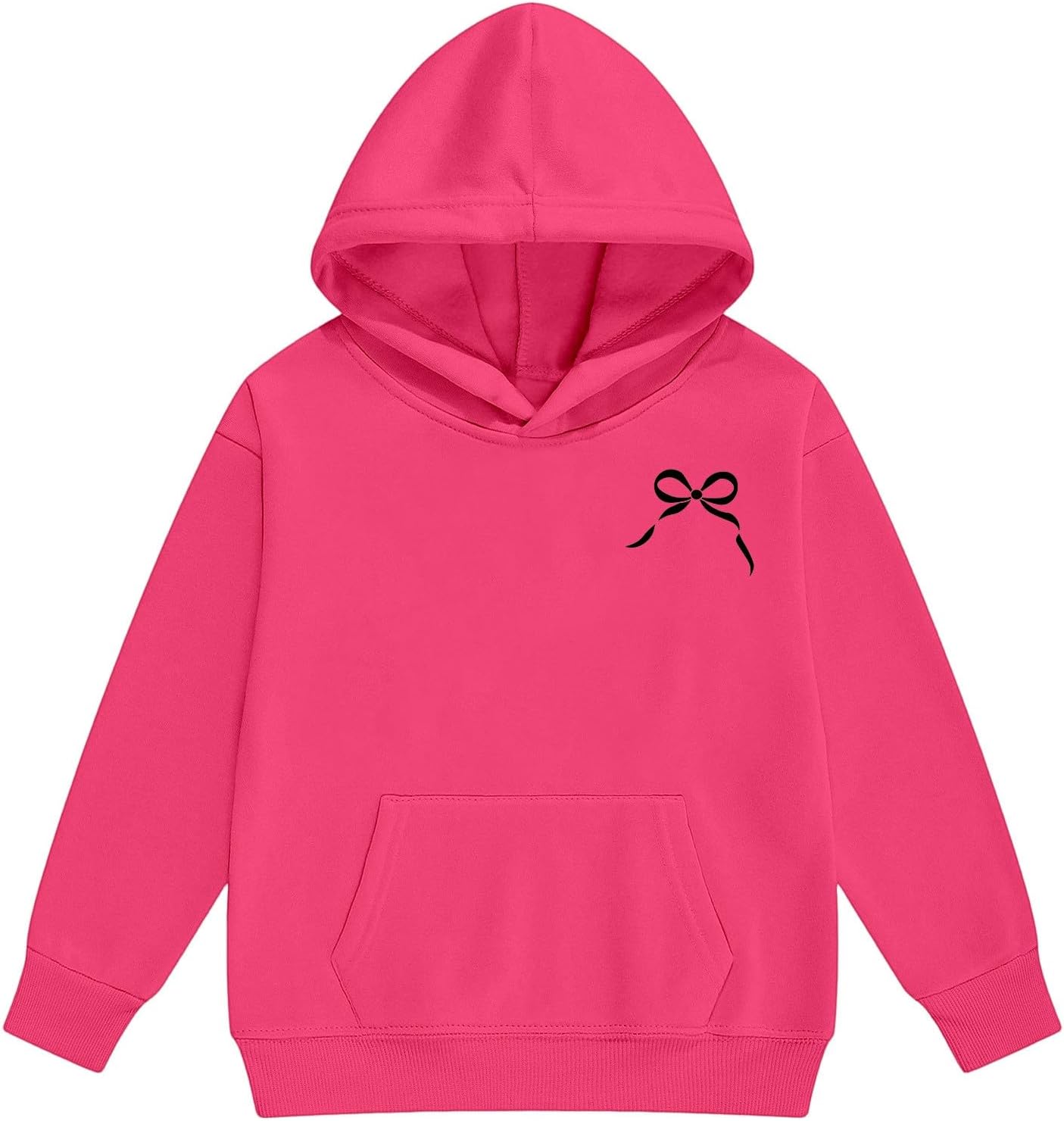 Teen Boys Girls Bowknot Graphic Sweatsuit Casual Y2k Cute 2 Piece Outfits Pullover Hoodie and Sweatpants Joggers Set