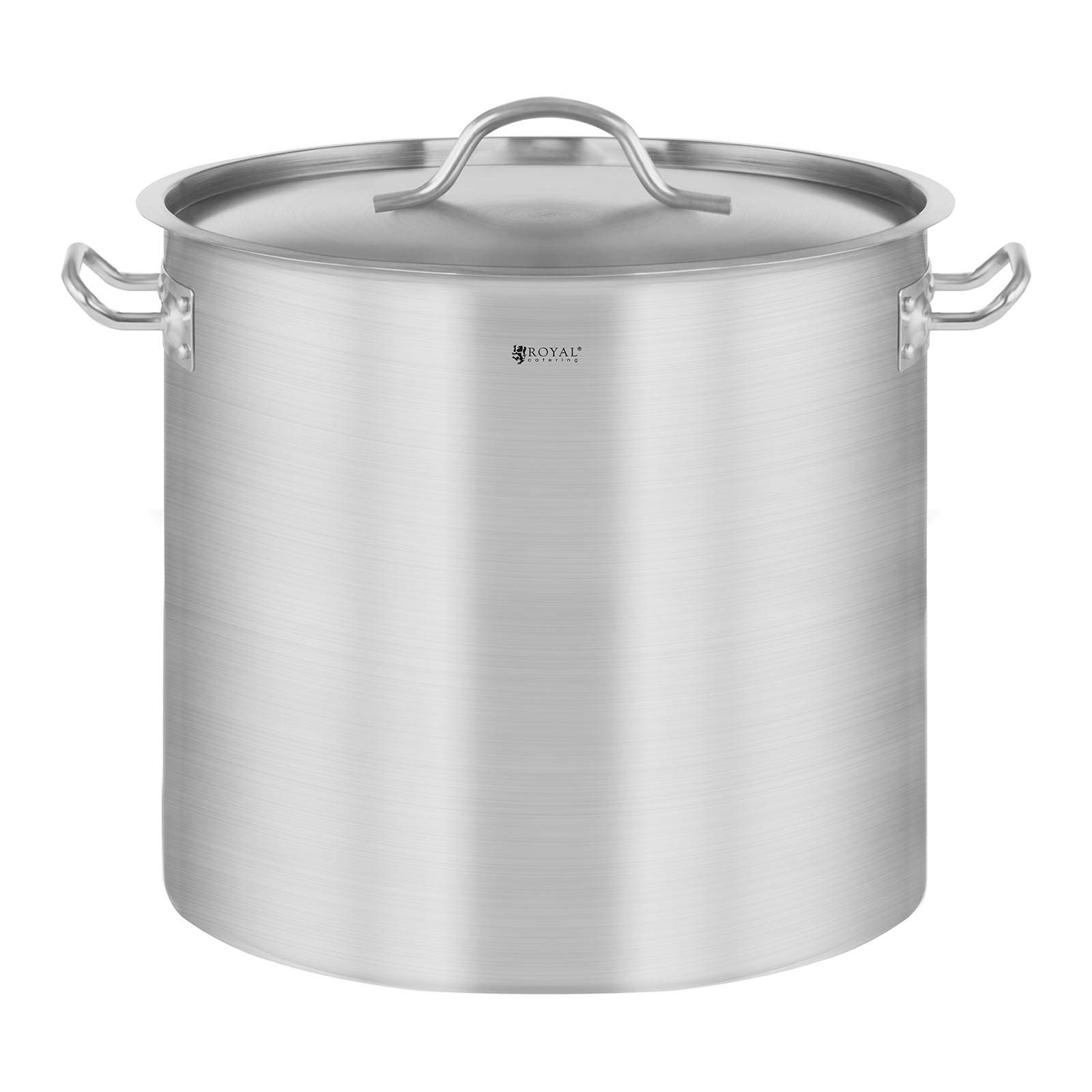 Royal Catering Pentola Per Induzione Pentola Acciaio Inox RCST-​25E3 (Acciaio Inox, 25 L, Fondo 4,​8 mm)