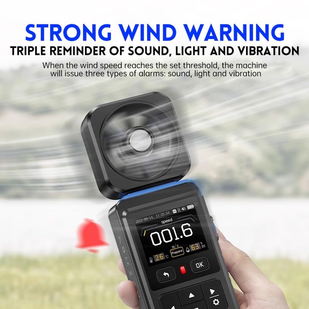 FAM-02 Thermomètre hygromètre portable professionnel 3 en 1 numérique avec enregistrement de courbes, alarme sonore et vibration pour CVC