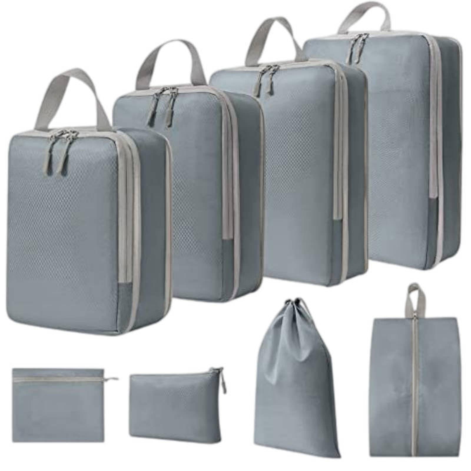 Set de 4 cubos organizadores con compresión para maleta