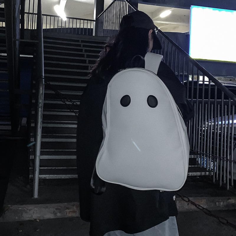 Cute Large Halloween Ghost Daypack Funny Novelty Backpack for Men Women Teen Sling Bag Travel Backpack (White,Large)3