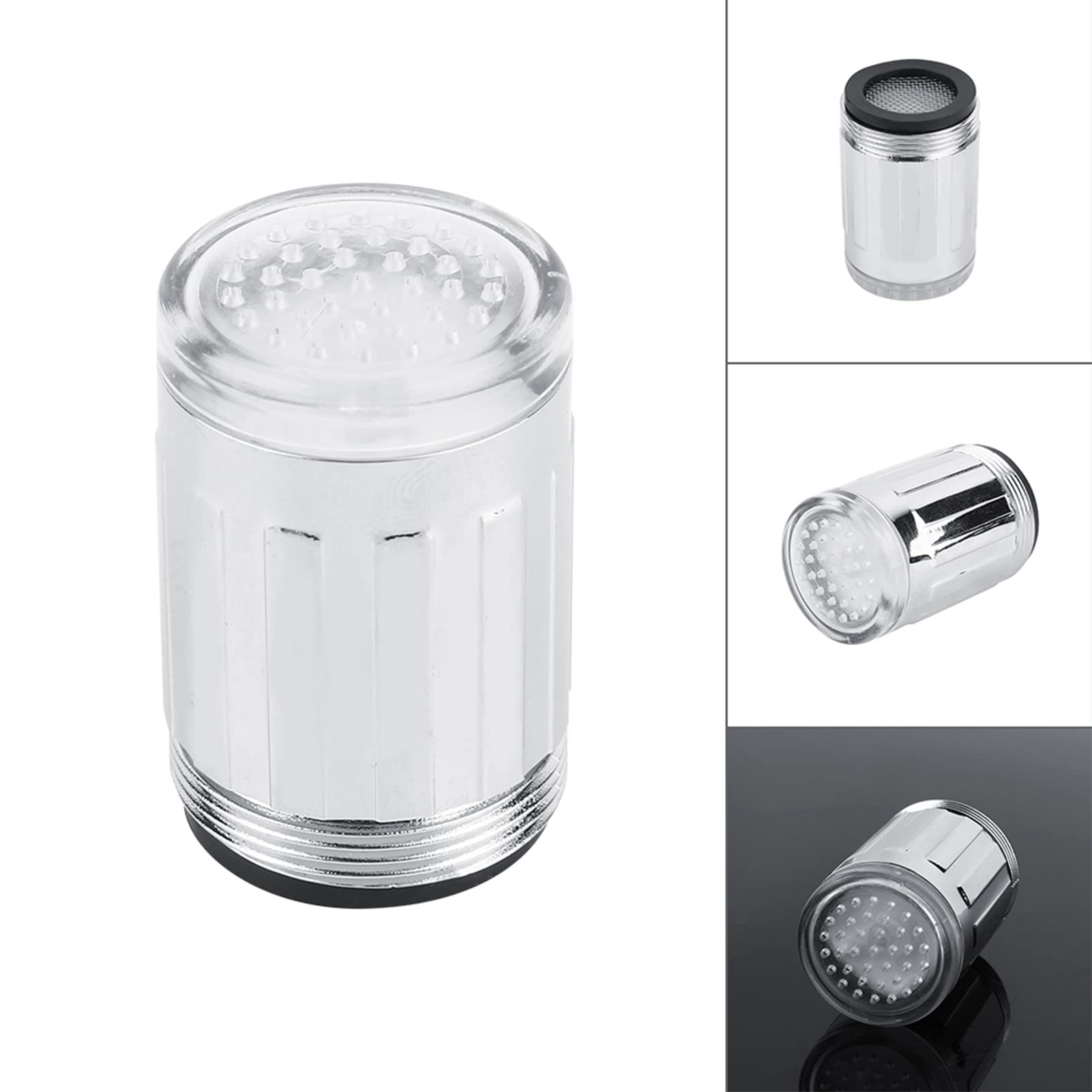 3 Colors LED Water Faucet Temperature Sensitive Glow Faucet Swivel Stream Water Faucet for Cold and Hot Water — view 5