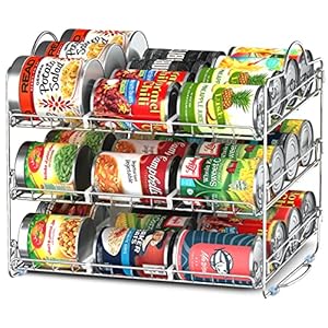 Utopia Kitchen Storage Can Rack Organizer, Stackable Can Organizer Holds Upto 36 Cans for Kitchen Cabinet or Pantry (Chrome)