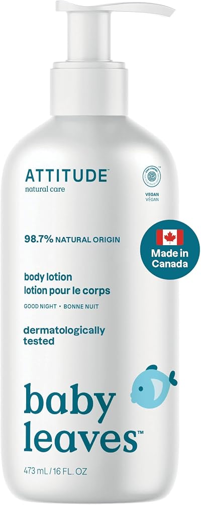 ATTITUDE Baby Lotion for Face & Body, Good Night, EWG Verified, 16 Fl Oz