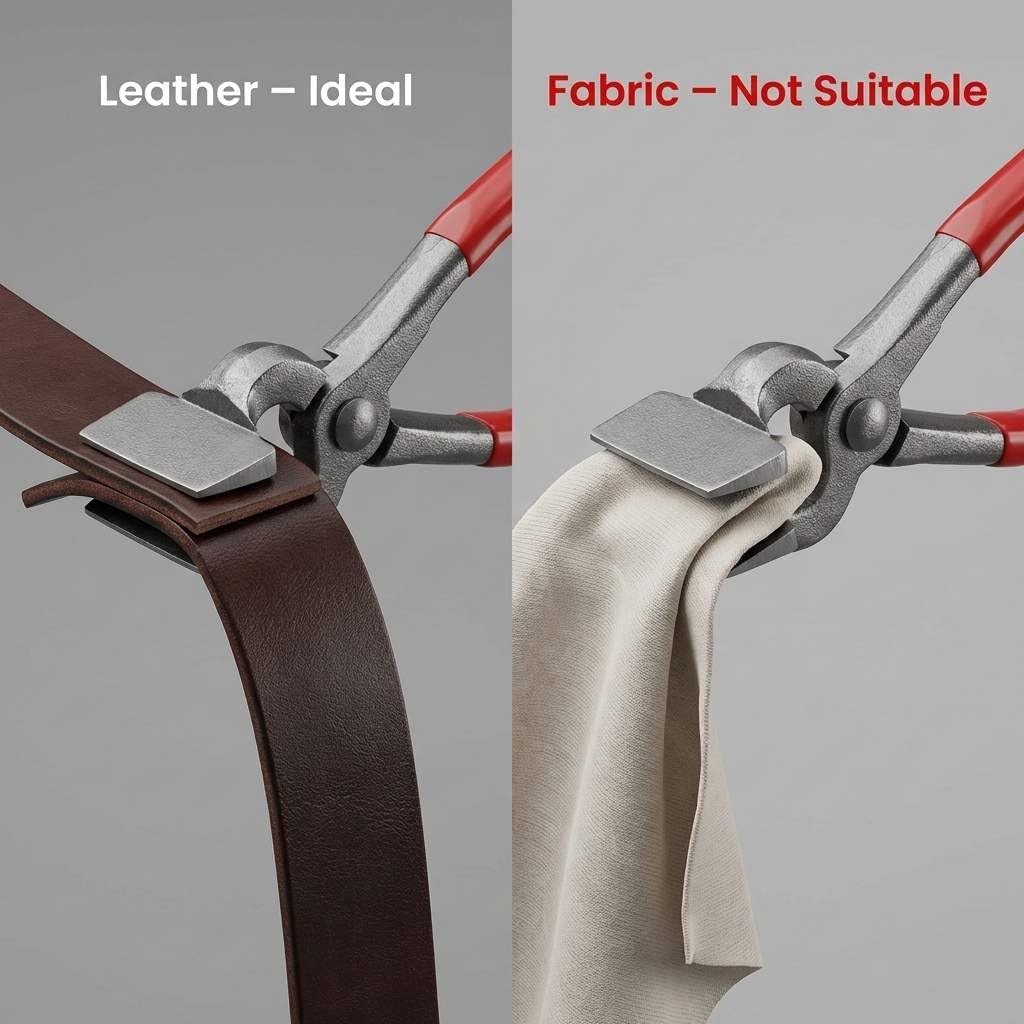 QWORK Flat Pliers Leather Press Pliers, Leather Edge Adjustment Flattening Pliers, DIY Leather Craft Tools for Bag Belt
