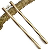 Vista 2 de 2 inch long 3mm very thin 14k yellow gold filled post bar stud earrings minimalist geometric earrings for women sterling silver post