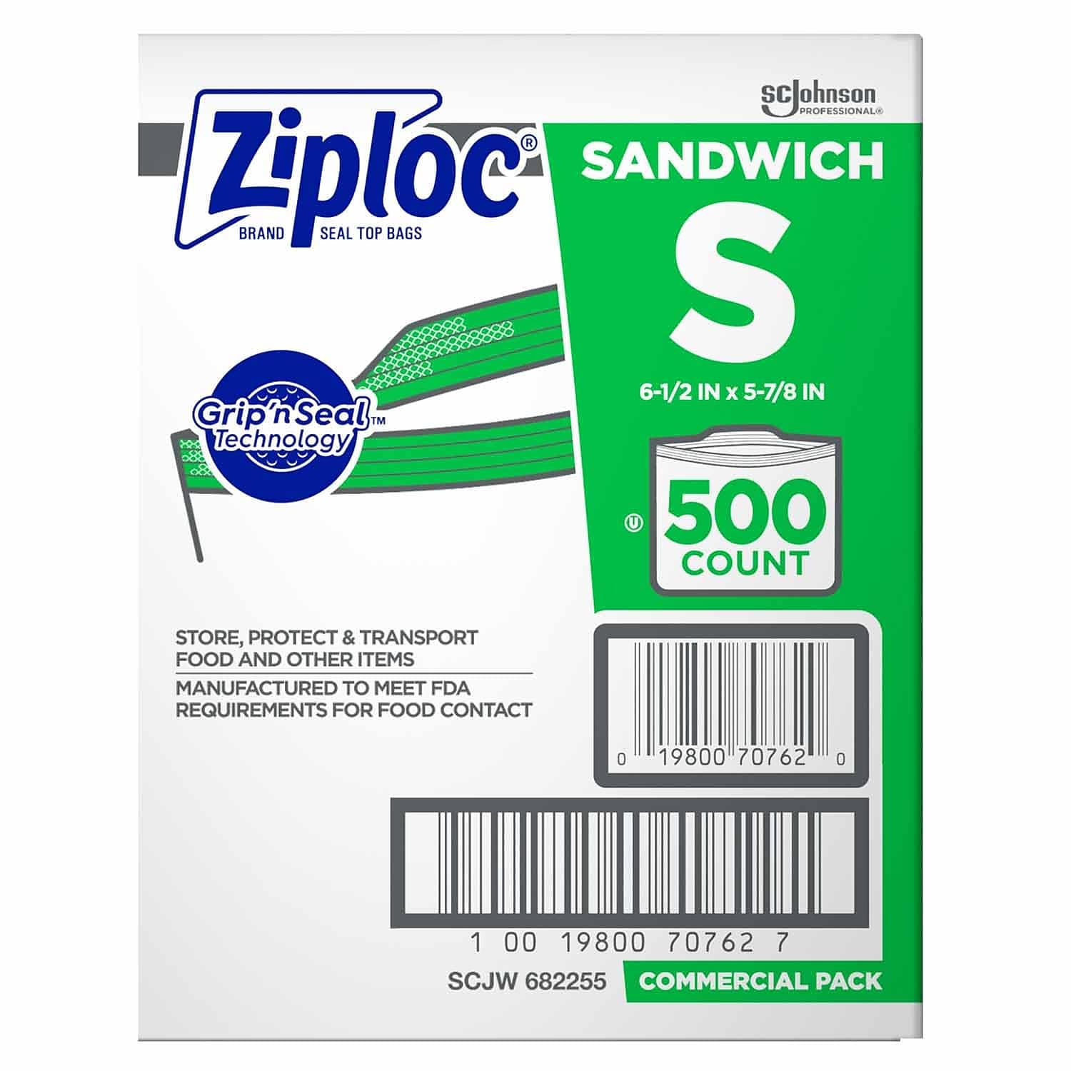 Amazon.com: Ziploc 682255 Resealable Sandwich Bags, 1.2mil, 6 1/2