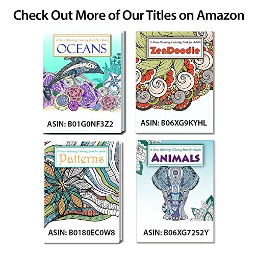 Nature - Stress Relieving Adult Coloring Book - 24 Intricate Nature Themed Designs #TOP4