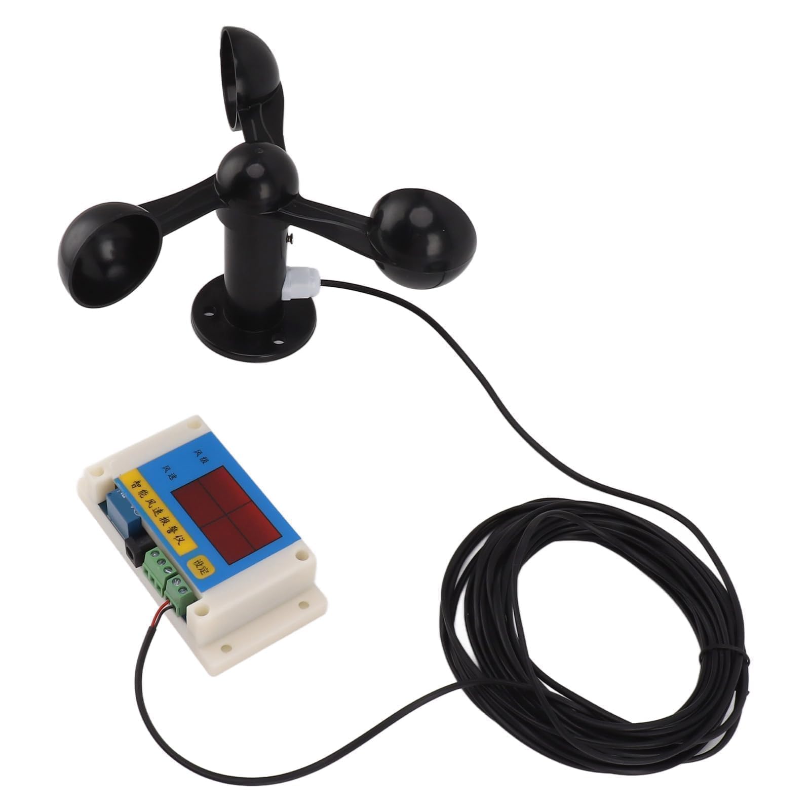 Anémomètre de Grue à Tour USB 5V 3 Lames Alarme de Vitesse du Vent Haute Précision Mémoire de Panne de Courant