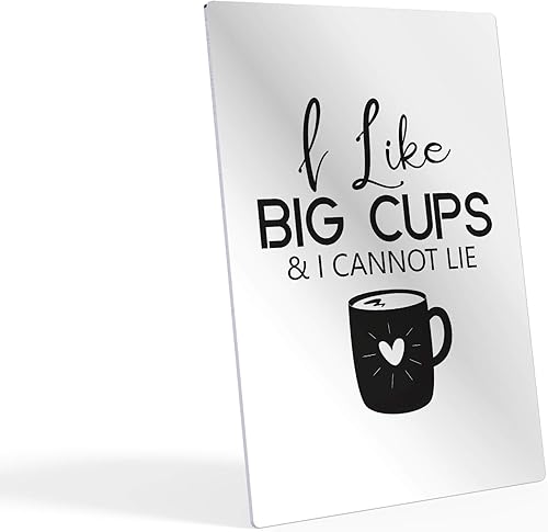 Miniatura 2 de HB Art Design I Like Big Cups & I Cannot Lie Black and White Quote and Mug Metal Print Wall Art Coffee Bar Decor Coffee Signs Kitchen Wall Decor