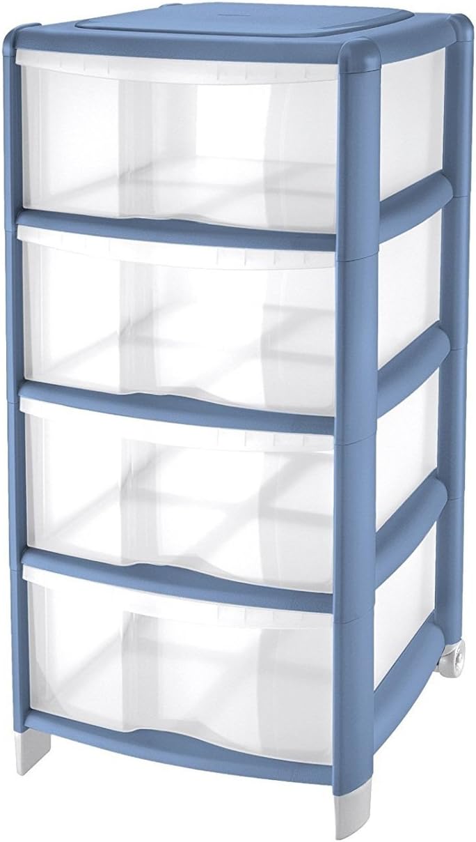 Tontarelli Cassettiera Bambù 4 Cassetti Colore Panna - 9022069159 - Contenitore In Plastica Per Casa E Ufficio - 3