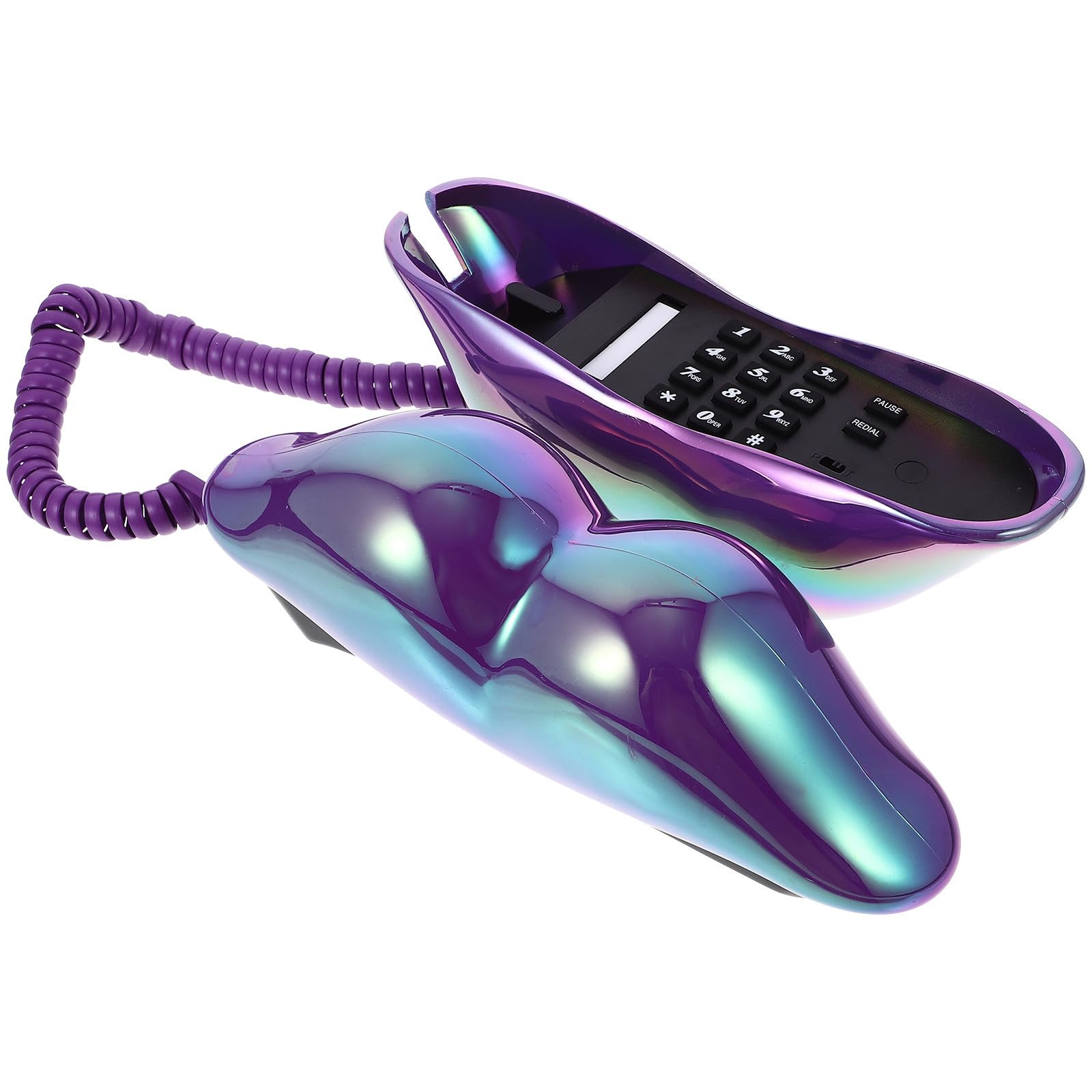 Teléfono Cable de Labios Púrpura, Decoración Compacta ABS