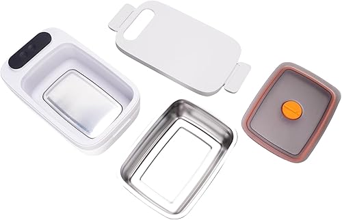 Miniatura 4 de Yinhing Fiambrera eléctrica para adultos, calentador de alimentos portátil de acero inoxidable 304, con batería de 14000 mAh para oficina, coche,