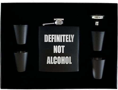 Rogue River Tactical Divertido frasco de acero inoxidable sin alcohol, juego de regalo en caja de alta calidad, color negro mate, es un gran regalo