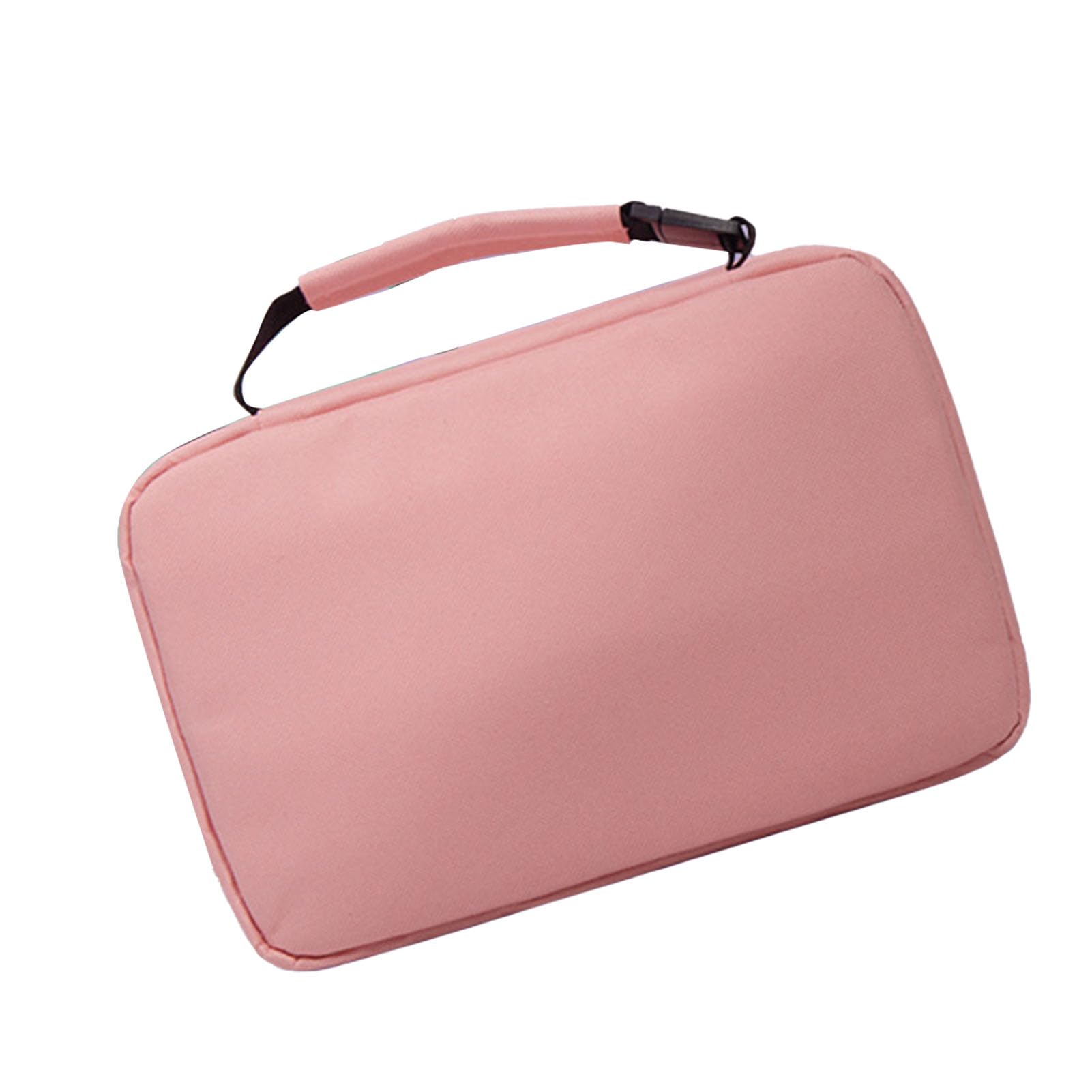 Ejoyous Beauty Case da Viaggio Borsa da Trucco in Tessuto Oxford da Appendere 24 X 16 X 9 Cm Organizzatore Pieghevole con Separazione Asciutto e Bagnato in 3 Sezioni per Donne Uomini Viaggi in (PINK)
