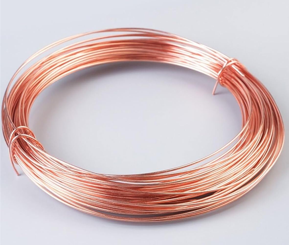 Alambre de cobre, alambre metálico, alambre for manualidades, diámetro de 4/4,5/5 mm, 1 kg, for joyería, electricidad e industria.(5mm*1kg)