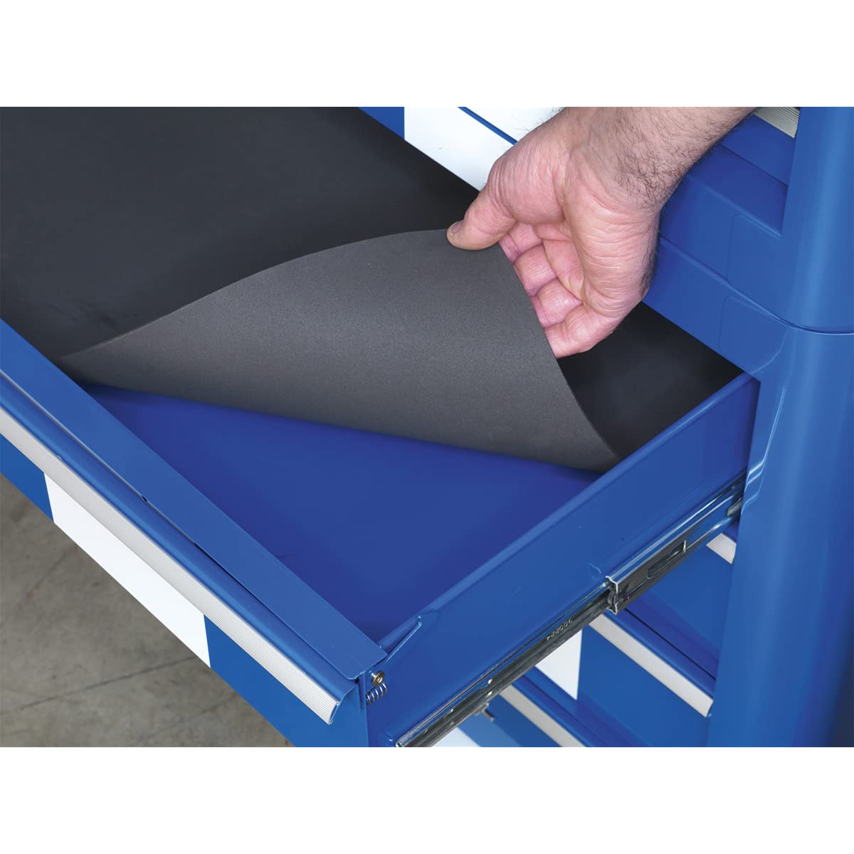 Sealey Ap28204bws Roulettes 4 tiroirs rétro Poids Bleu avec rayures blanches