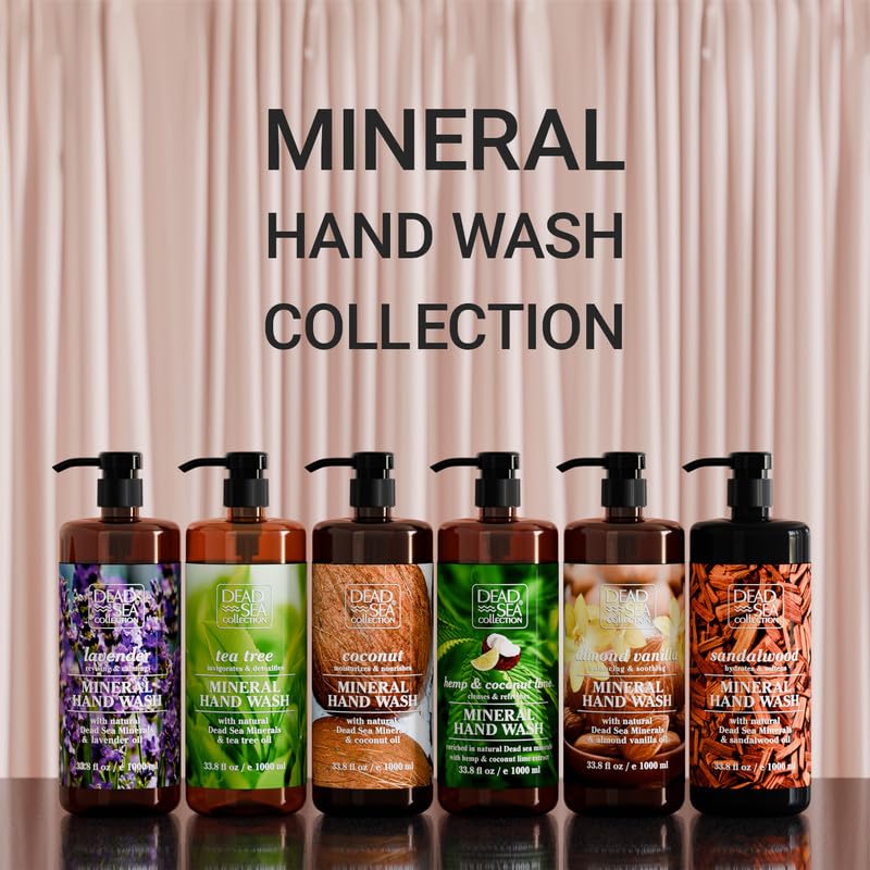 Image of Dead Sea Collection Hand Soap Pump Sandalwood - Moisturizing Hand Wash Liquid with Dead Sea Minerals and Sandalwood Oil - Hydrates and Softens - Pack of 2 (33.8 Fl Oz Each) - 67.6 Fl Oz Total