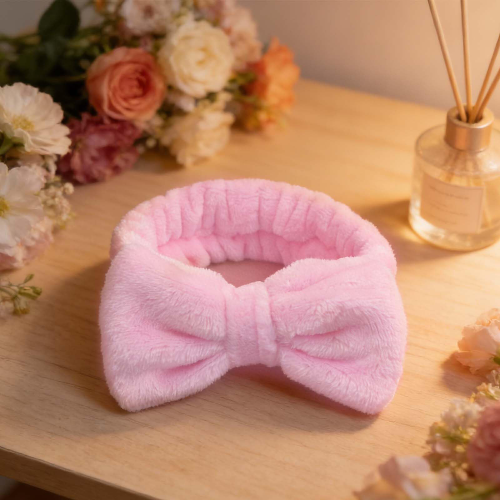 Cerchietti per capelli da spa, fasce per il trucco da donna, fascia per il viso in morbido pile corallo per trucco, fasce per capelli con fiocco per lavare il viso, doccia, cura della pelle