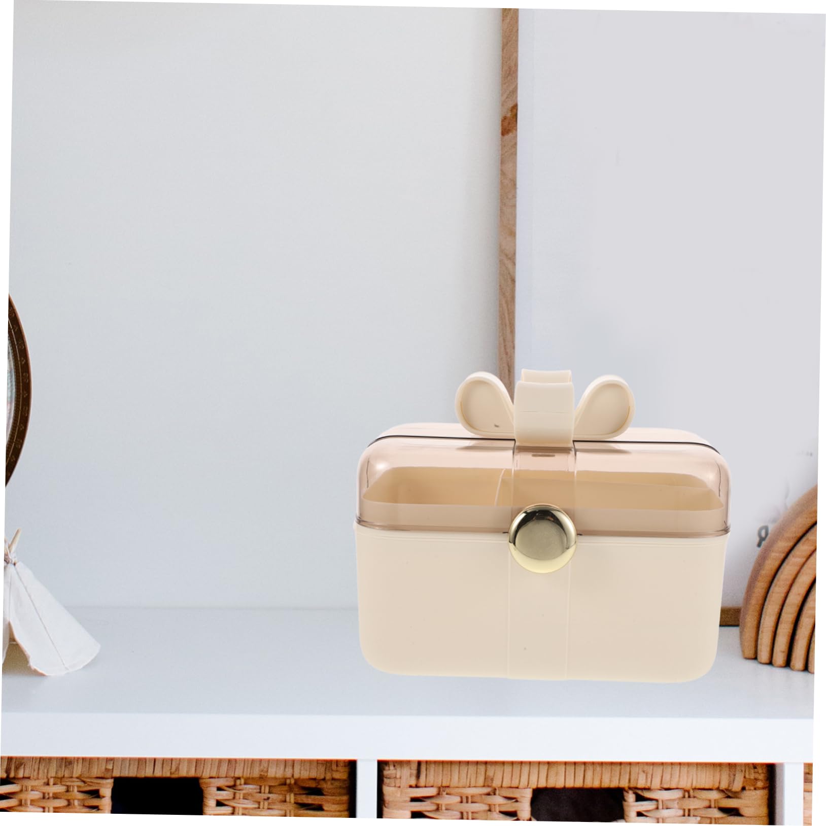 Haarschmuck-organizer Mit Griff Und Deckel Haarschmuck-aufbewahrungsbox Doppellagiges Haarseil Organizer Für Schreibtisch Und Reisen Vielfältige Aufbewahrungsmöglichkeiten